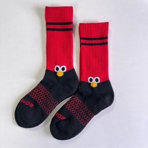 2 Pair Bombas Elmo Adult Small Red Black Socks